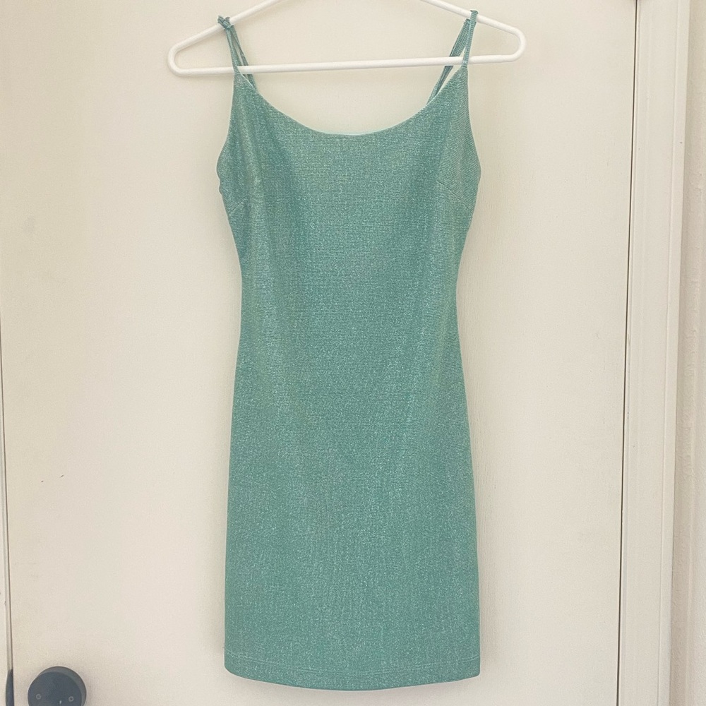 Teal Sparkly Homecomjng Dress - Semi Formal